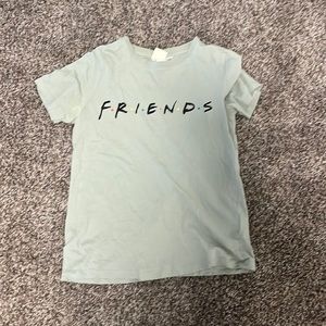 friends graphic tee. mint green, size: xs
